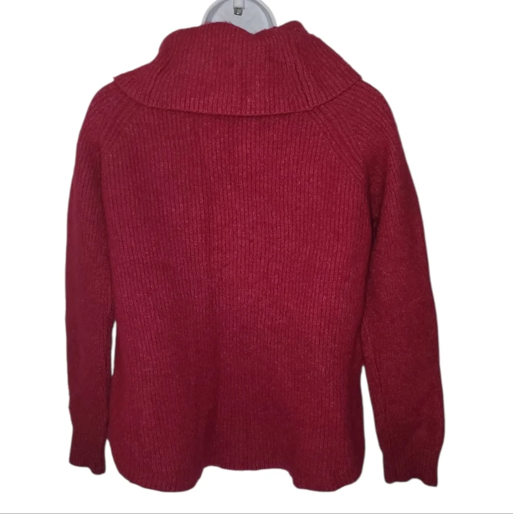Tahari Merino Blend Fuchsia Knitwear Turtleneck Sweater Women's M - Picture 5 of 8
